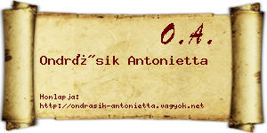 Ondrásik Antonietta névjegykártya